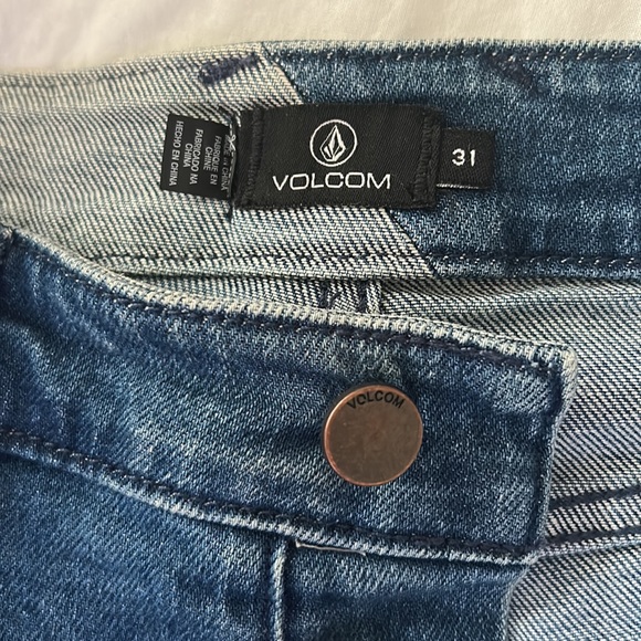 Volcom Dark Wash super stoned skinny Jeans high rise - Picture 2 of 3